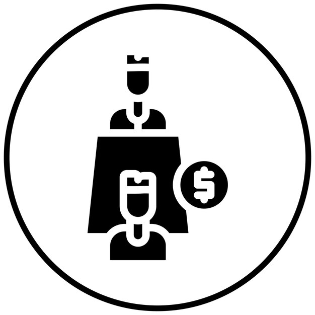 Debajo de la tabla Deal ilustración del icono vectorial del conjunto de iconos de corrupción