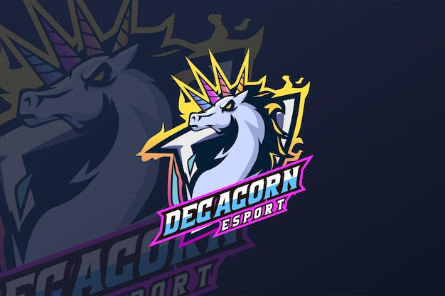 Decacorn - Plantilla de logotipo de Esport