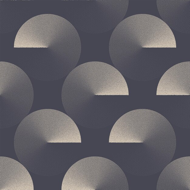 Década de 1950 Década de 1960 Disco gráfico Bauhaus Patrón sin costura Vector de tendencia Abstracto Fondo Década de 1950 Década de 1960 Década de 1970 Diseño de estilo retro sin fin Abstracción de moda Repetitivo Trabajo de puntos Papel de pared Ilustración de arte de medio tono