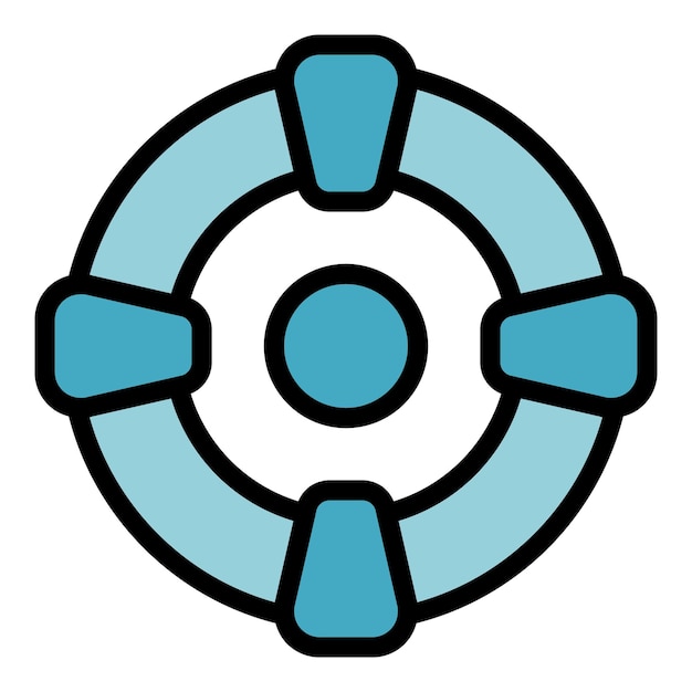 Decisión objetivo icono contorno vector juego de ganancias ventaja equipo color plano