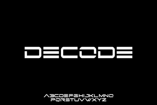 decodificar, tipo de letra de fuente geométrica futurista