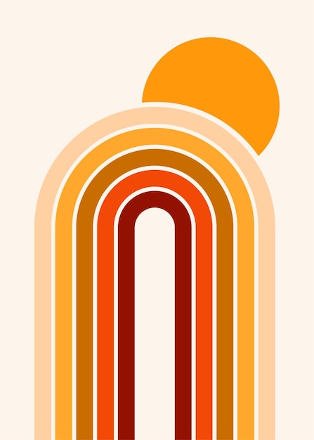 Decoración abstracta del hogar del sol y de la luna del arco iris de Boho