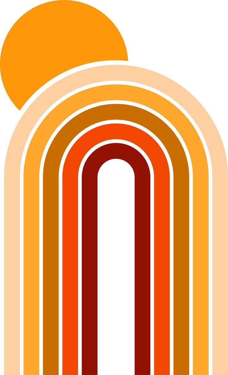 Vector decoración abstracta del hogar del sol y de la luna del arco iris de boho