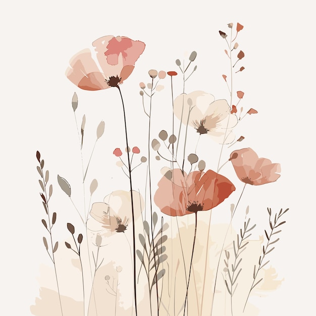 decoración de acuarela de flores