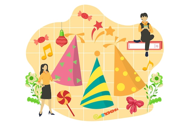 Decoración de Año Nuevo Ilustración de diseño plano