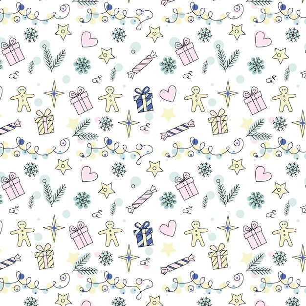 Decoración de Año Nuevo y Navidad patrón sin costuras diseño de papel de embalaje