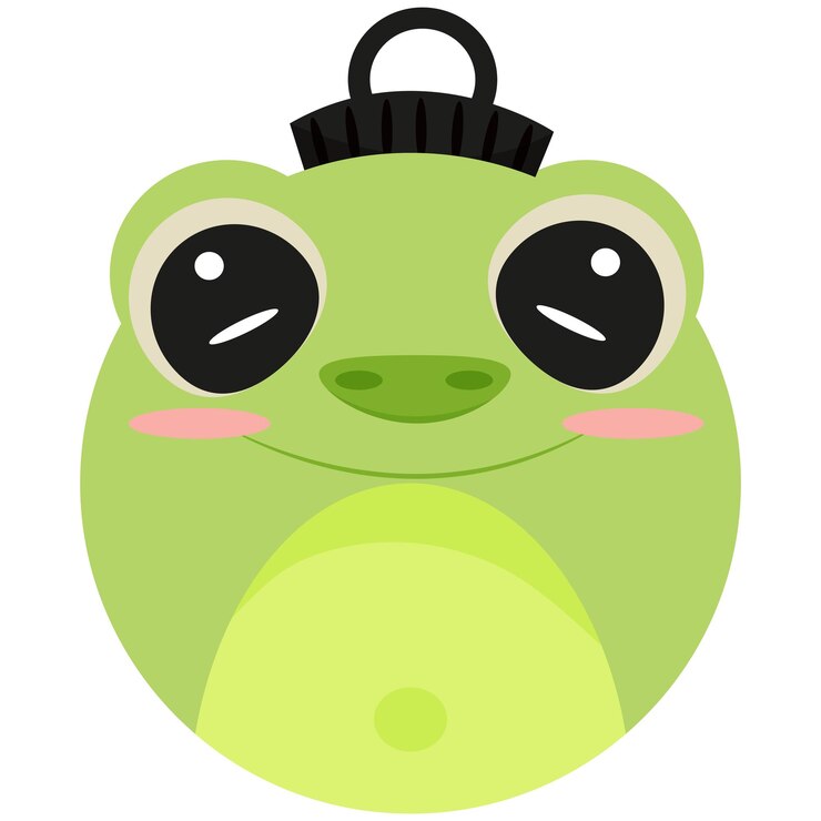 Vector decoración de árbol de navidad icono de bola con diseño de rana verde para varios textiles