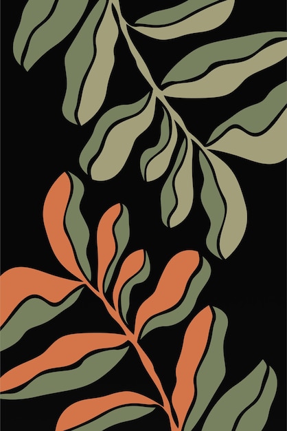 Decoración de arte de pared botánica abstracta, decoración de pared de flores bohemias, póster imprimible, arte de pared de flores, póster de decoración del hogar