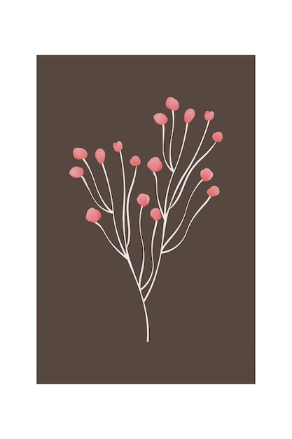 Decoración de arte de pared de flores vintage
