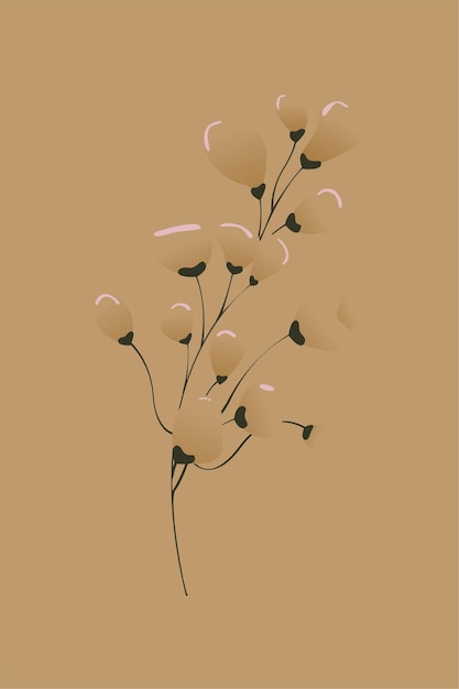 Decoración de arte de pared de flores vintage