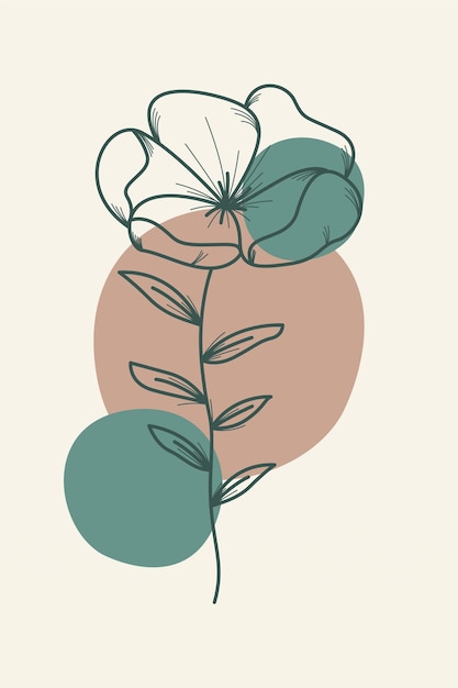 Decoración de arte de pared de flores vintage