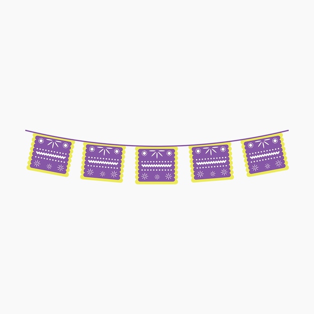 Decoración de bandas púrpuras mexicanas