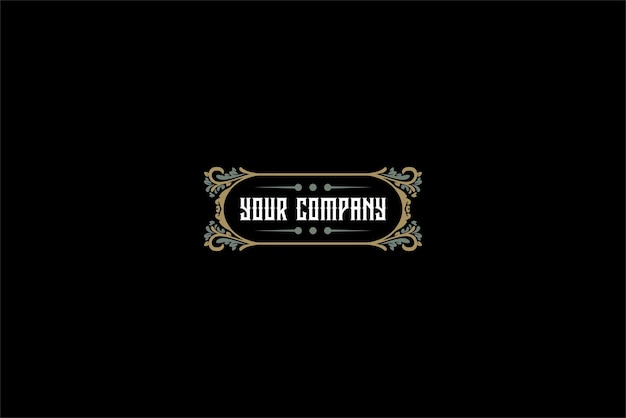 DECORACIÓN DE BODA ELEGANTE LOGOTIPO VINTAGE