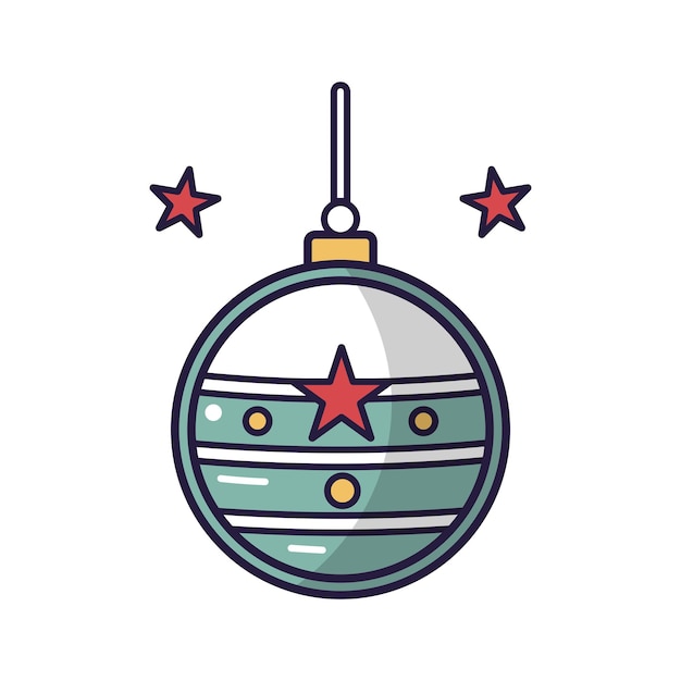decoración de la bola de Navidad icono diseño de ilustración vectorial estilo plano gráfico