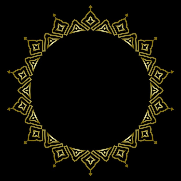 Decoración de borde dorado de gradiente circular