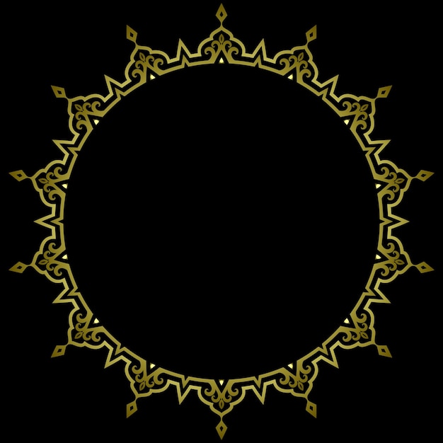 Decoración de borde de gradiente dorado circular de lujo