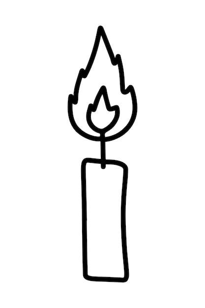 Decoración de cera de papafina de vela ardiente para dibujos animados lineales de doodle de vacaciones