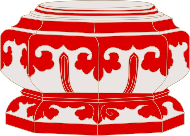 Vector decoración clásica de lujo de la cultura tradicional oriental china de línea de oro rojo