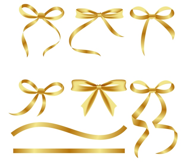 Decoración de clipart vectorial de cinta dorada y ilustraciones de banner