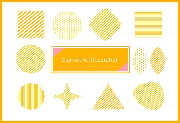 Decoración de conjuntos vectoriales con diferentes formas geométricas adecuadas para portadas de folletos o pancartas