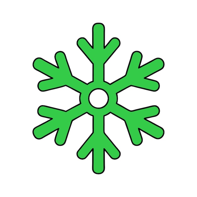 Decoración de copo de nieve de Navidad dibujada a mano arte de silueta