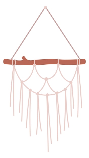 Decoración de cuerda Icono de ornamento de cadena de nudo colgante aislado sobre fondo blanco