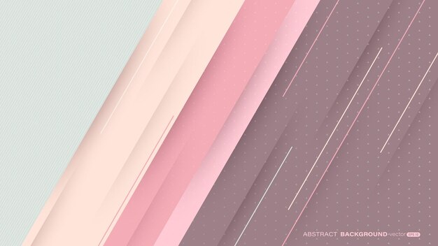 Decoración diagonal cortada en papel pastel con líneas y sombras