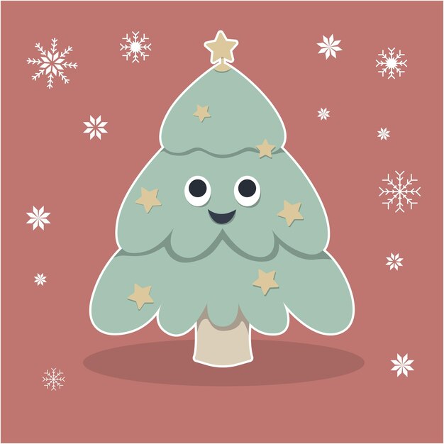 Decoración de dibujos animados de árbol de navidad lindo