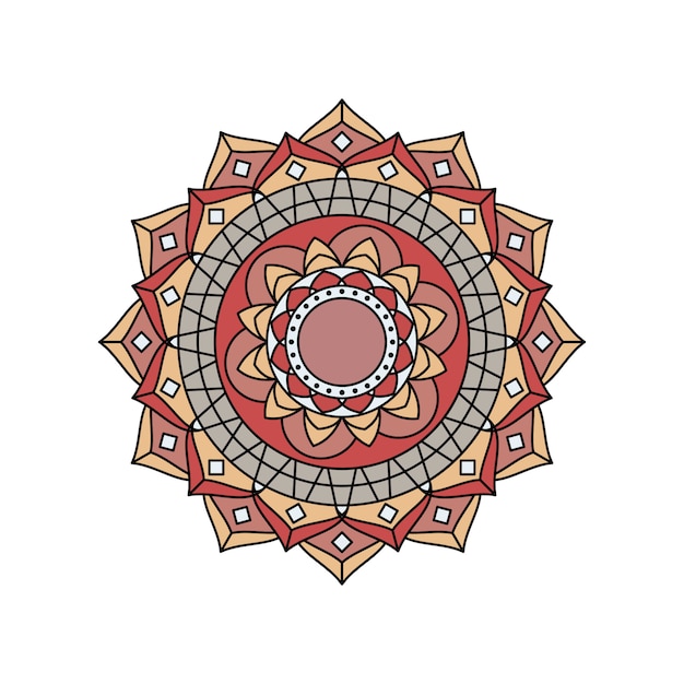 Decoración de diseño mandala colorido indio