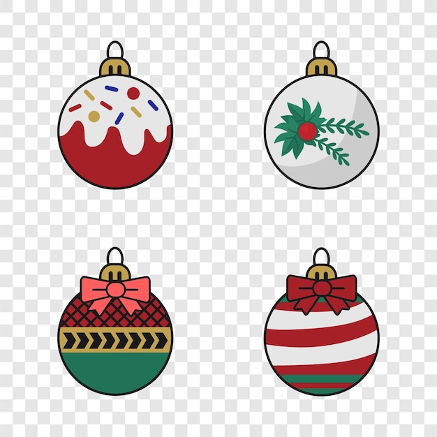 Vector decoración de elementos navideños