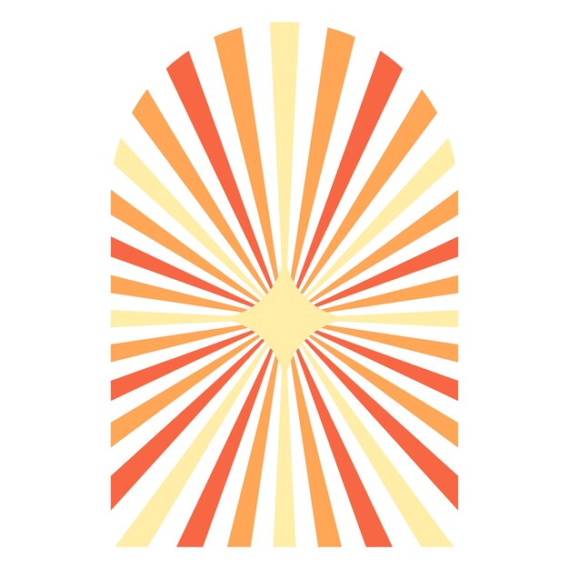 Decoración de elementos de recorte retro Sunburst