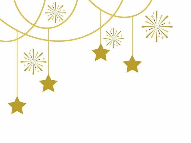 Decoración de la estrella de Navidad y los fuegos artificiales