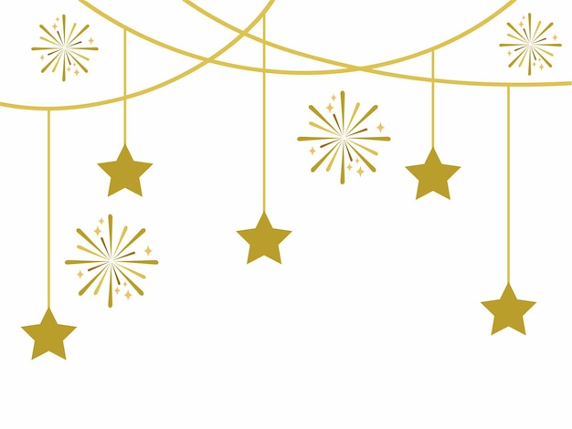 Decoración de la estrella de Navidad y los fuegos artificiales