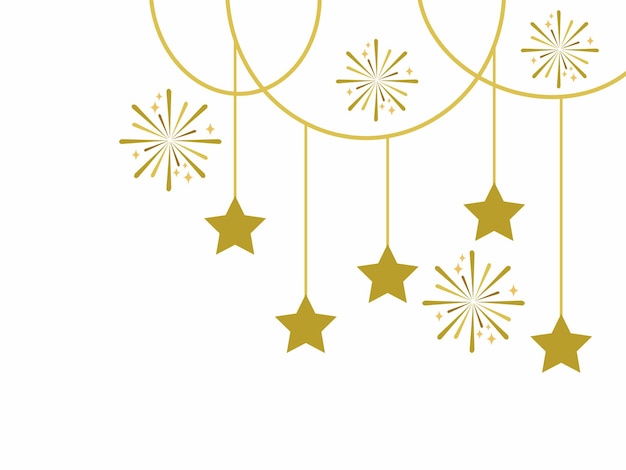Decoración de la estrella de Navidad y los fuegos artificiales