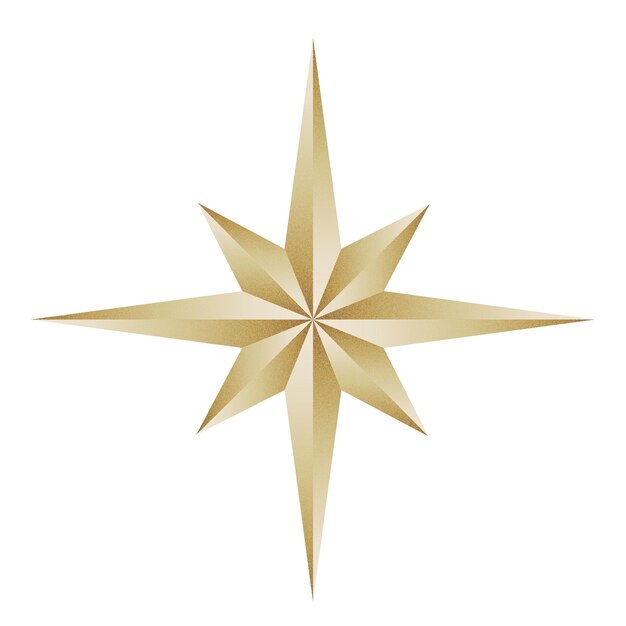 Decoración de estrella de oro aislada