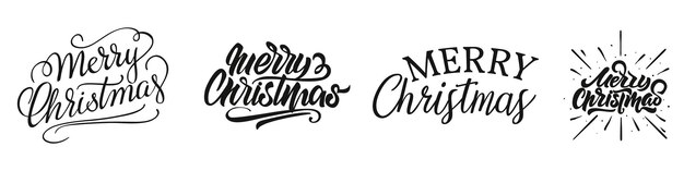 Decoración de Feliz Navidad texto de caligrafía para vacaciones Letras de Feliz Navidad Letras de celebración de Feliz Navidad