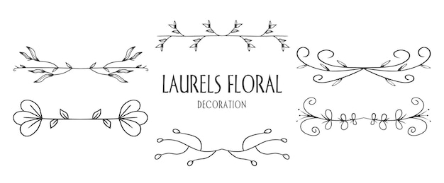 Vector decoración floral de adorno de laurel