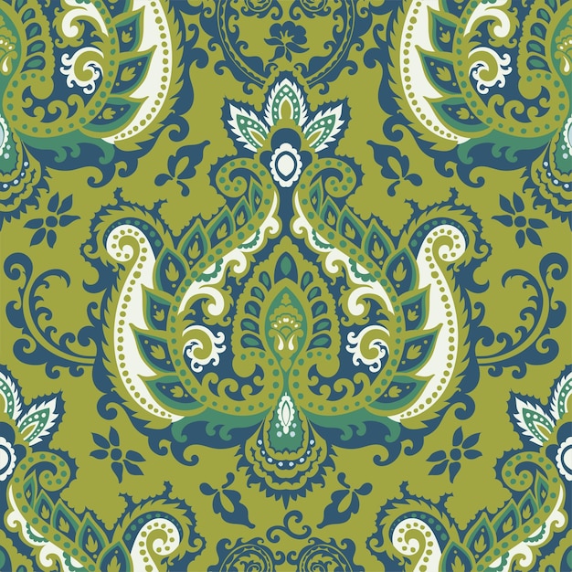Decoración floral diseño de paisley patrón sin costuras