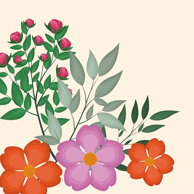 Vector decoración floral de primavera