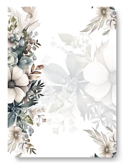 Decoración floral volantes postales estilo vintage diseño de ilustración vectorial Tarjeta de boda elegante