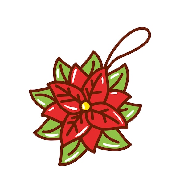 Vector decoración de flores de navidad ilustración aislada