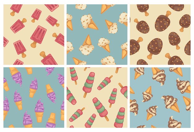 Decoración de fondo con helado plano.
