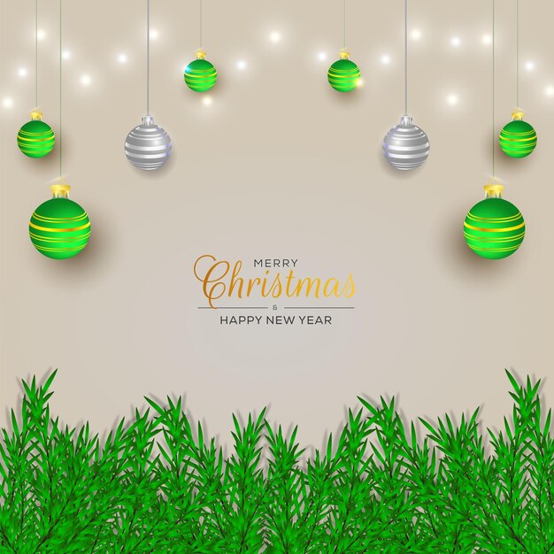 Decoración de fondo navideño con rama y luz.