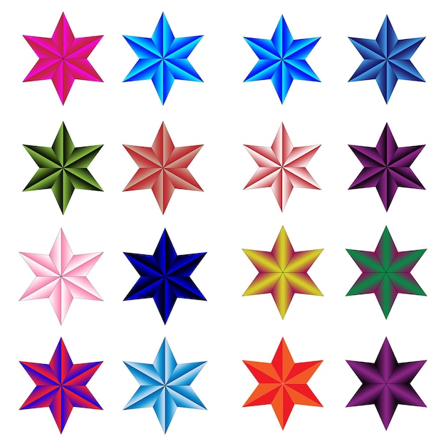 decoración en forma de estrella para colorear con color gradiente