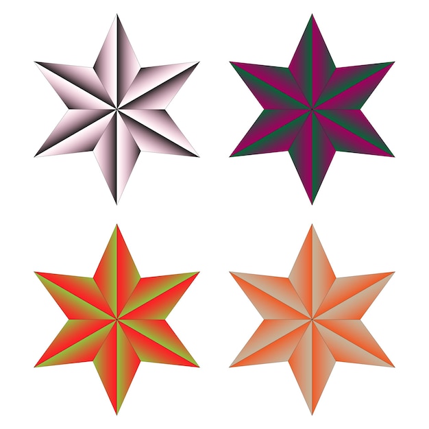 decoración en forma de estrella para colorear con color gradiente