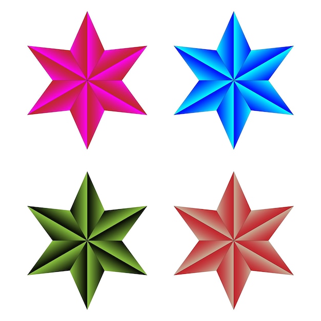 decoración en forma de estrella para colorear con color gradiente