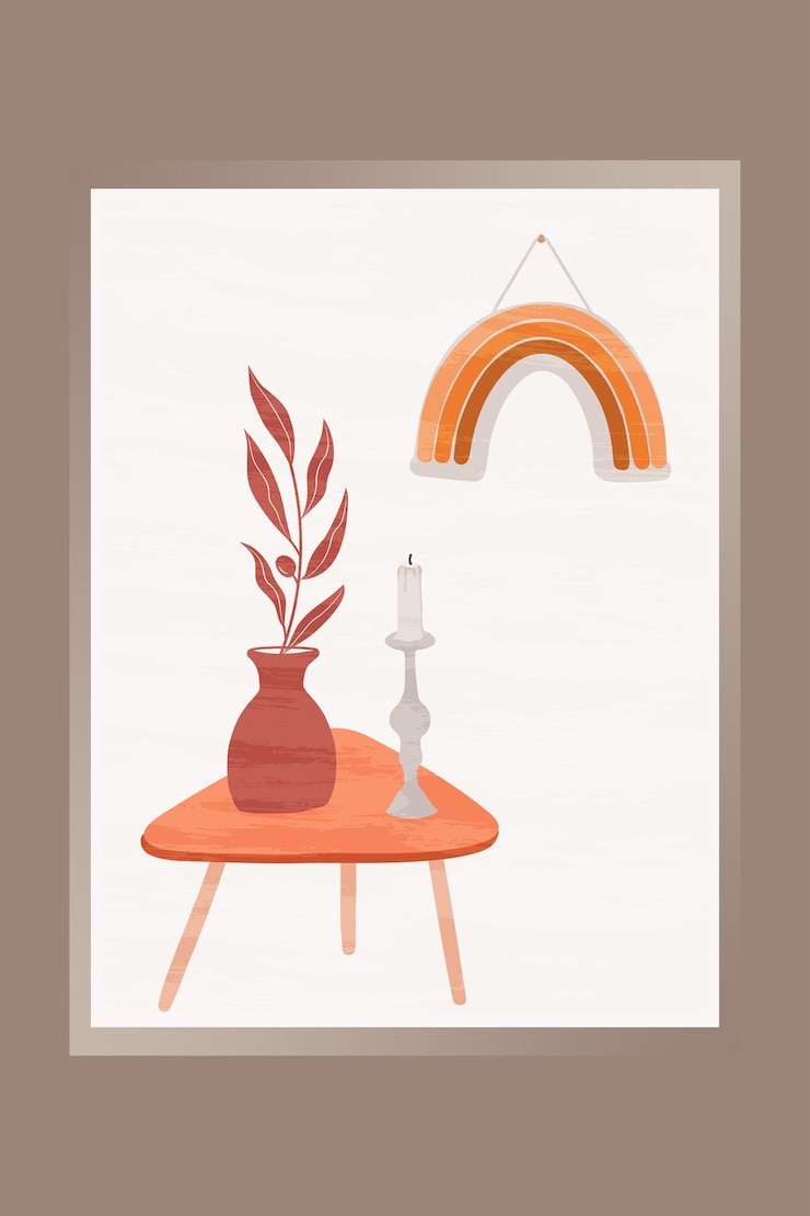 Vector decoración de la habitación minimalista