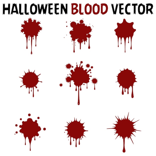 Decoración para Halloween salpicaduras de sangre goteo salpicadura aterrador salpicadures vector de manchas horrible