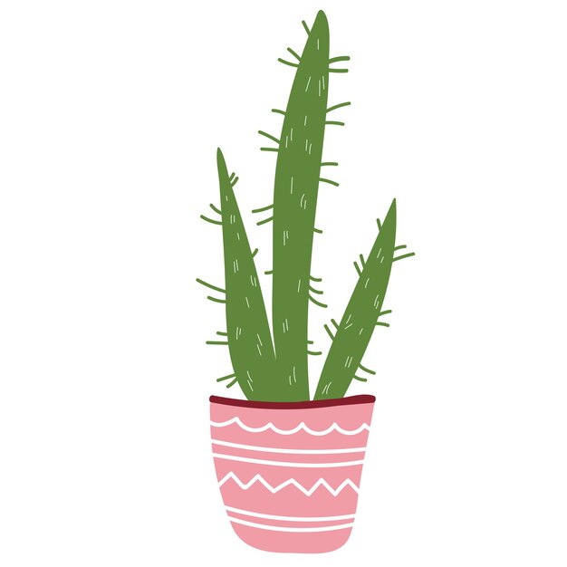 Decoración del hogar suculenta en una olla elegante Ilustración vectorial