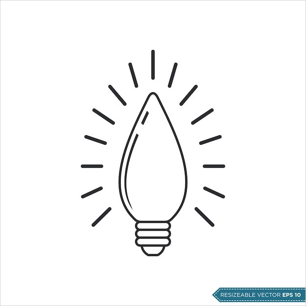 Decoración del icono de la lámpara de bombilla Diseño de ilustraciones de plantillas vectoriales
